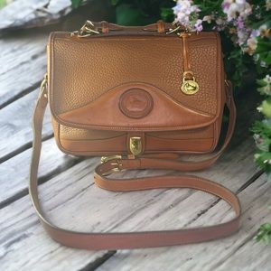 Dooney & Bourke Rare Peanut Color All Weather Leather Crossbody Bag Purse